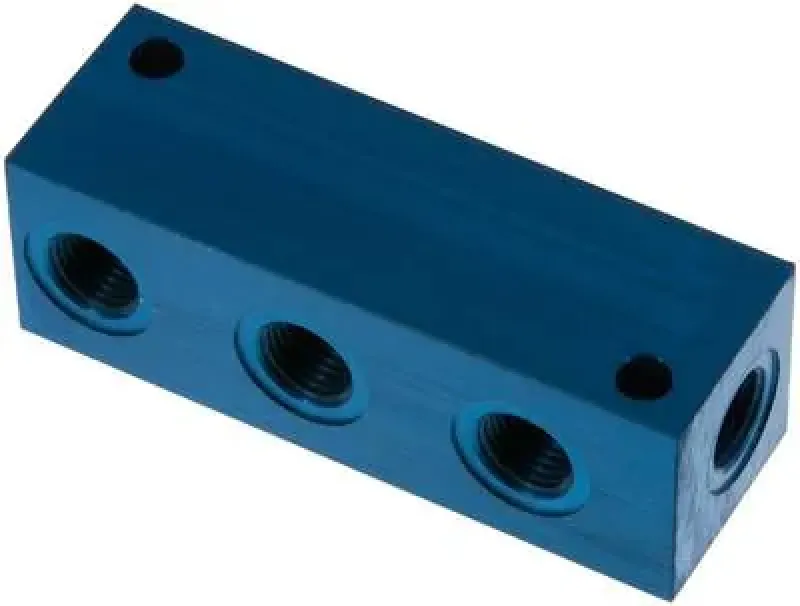 Aluminium-Verteilerleiste 4-fach, PN 16, Industrie-Standard, alle Größen