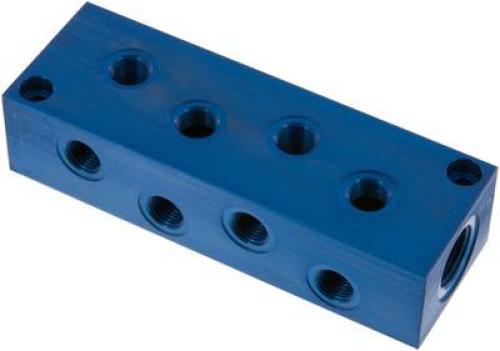 Verteilerleisten, 8-fach, Aluminium, PN 16