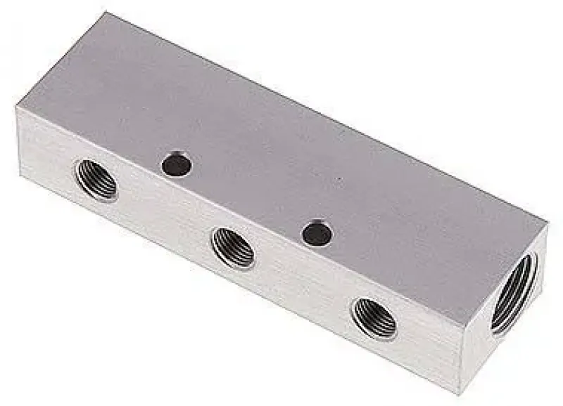 Aluminium-Verteilerleiste 1-fach (einseitig), PN 16, schmale Ausführung, Industrie