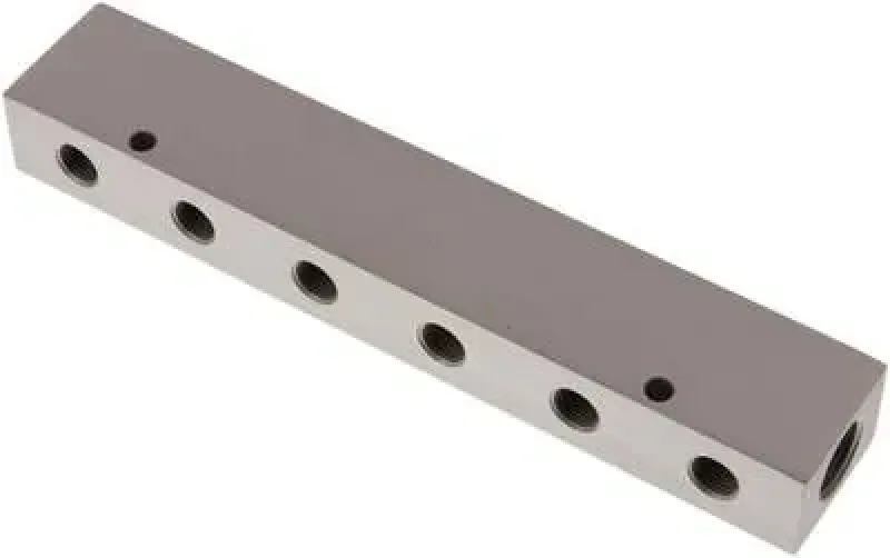 Aluminium-Verteilerleiste 1-fach (einseitig), PN 16, schmale Ausführung, Industrie