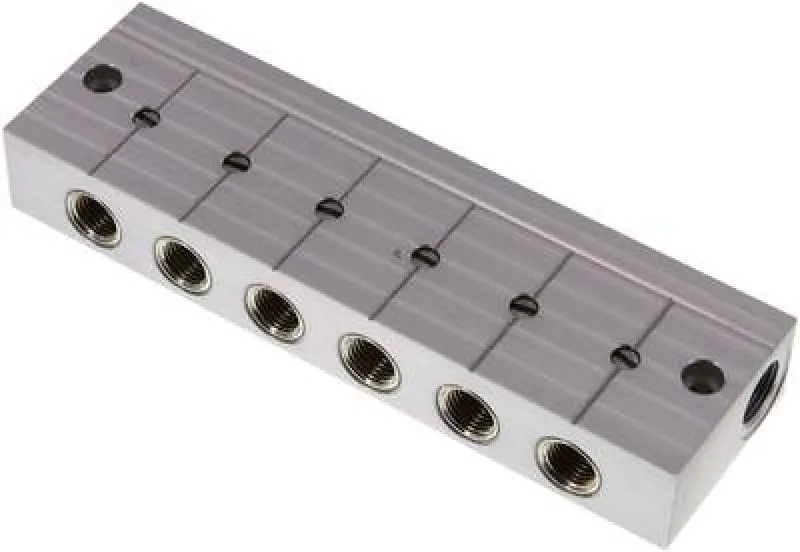Verteilerleisten mit integrierten Kugelhähnen – Aluminium, PN 10
