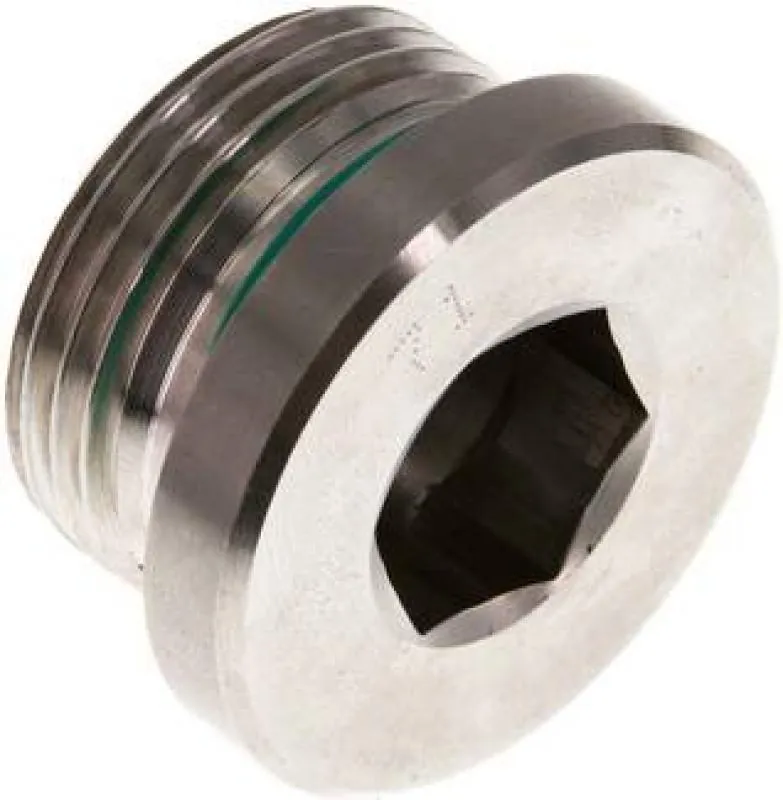 Verschlussschraube Edelstahl 1.4571, G-Gewinde (Zoll), Elastomerdichtung, bis 400 bar
