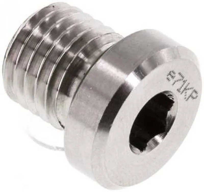 Verschlussschraube Edelstahl 1.4571, metrisch, Elastomerdichtung, bis 400 bar