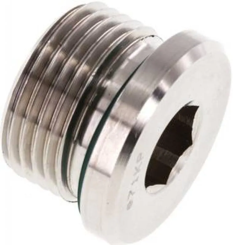 Verschlussschraube Edelstahl 1.4571, metrisch, Elastomerdichtung, bis 400 bar