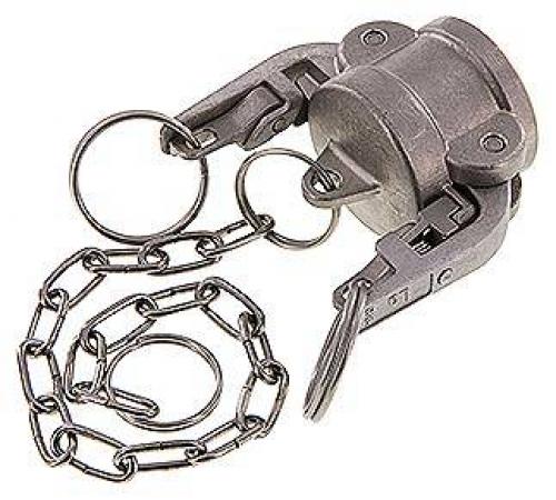 Verschlusskappen Edelstahl mit Sicherheitsverriegelung für Schnellkupplungsstecker, Typ DC, alle Größen