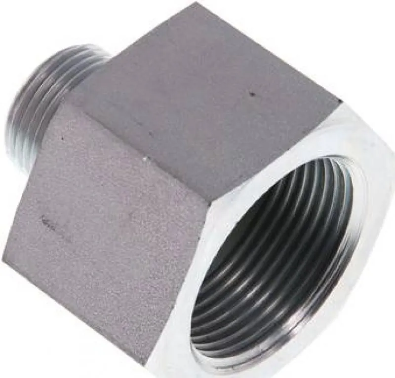 Hydraulik-Gewindereduzierungen Stahl verzinkt mit zylindrischem Innen- und Außengewinde bis 630 bar, Elastomerdichtung, alle Größen