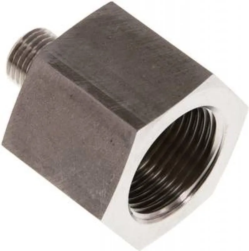Hydraulik-Gewindereduzierungen VA 1.4571 mit zylindrischem Innen- und Außengewinde bis 630 bar, Elastomerdichtung, alle Größen