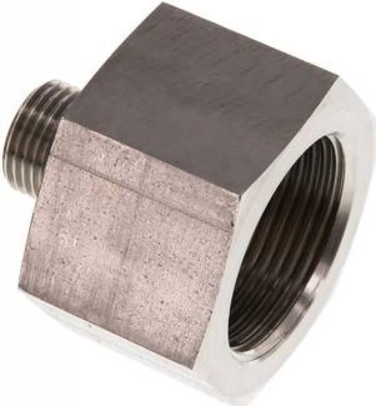 Hydraulik-Gewindereduzierungen VA 1.4571 mit zylindrischem Innen- und Außengewinde bis 630 bar, Elastomerdichtung, alle Größen