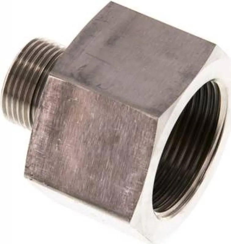 Hydraulik-Gewindereduzierungen VA 1.4571 mit zylindrischem Innen- und Außengewinde bis 630 bar, Elastomerdichtung, alle Größen