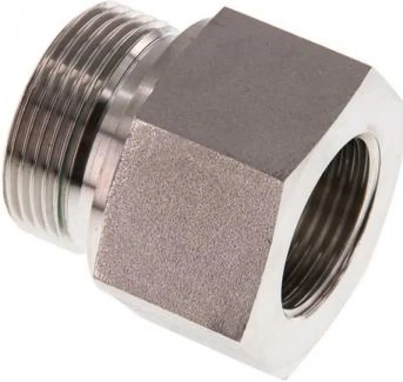 Hydraulik-Gewindereduzierungen VA 1.4571 mit zylindrischem Innen- und Außengewinde bis 630 bar, Elastomerdichtung, alle Größen