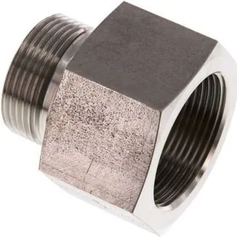 Hydraulik-Gewindereduzierungen VA 1.4571 mit zylindrischem Innen- und Außengewinde bis 630 bar, Elastomerdichtung, alle Größen