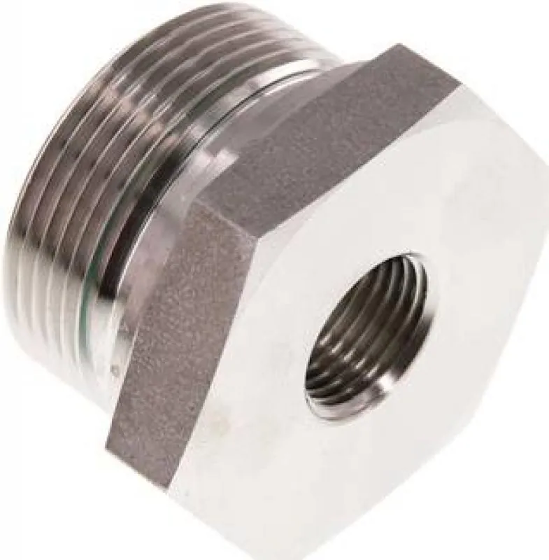 Hydraulik-Gewindereduzierungen VA 1.4571 mit zylindrischem Innen- und Außengewinde bis 630 bar, Elastomerdichtung, alle Größen