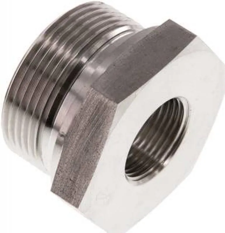 Hydraulik-Gewindereduzierungen VA 1.4571 mit zylindrischem Innen- und Außengewinde bis 630 bar, Elastomerdichtung, alle Größen