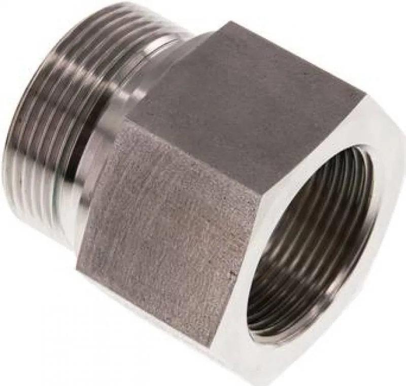 Hydraulik-Gewindereduzierungen VA 1.4571 mit zylindrischem Innen- und Außengewinde bis 630 bar, Elastomerdichtung, alle Größen