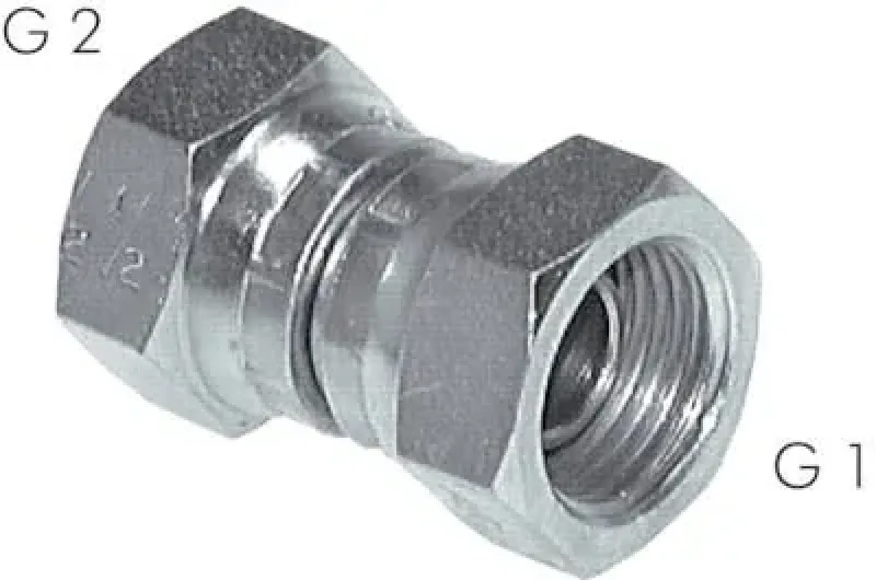 Gerade Verschraubung aus Stahl verzinkt, Zollgewinde, 60° Universaldichtkegel, bis 575 bar, alle Größen