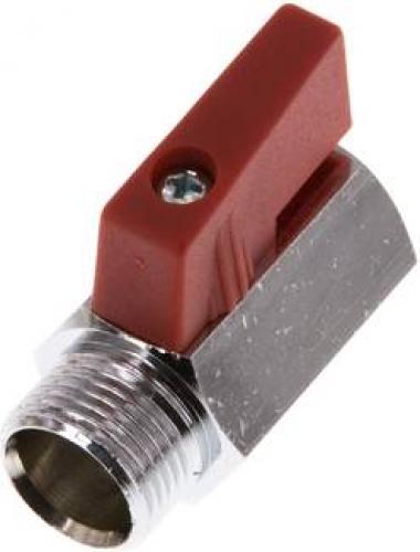 Mini-Kugelhähne mit Knebelgriff / Schraubendreherbetätigung – Messing verchromt, PN 10, alle Größen