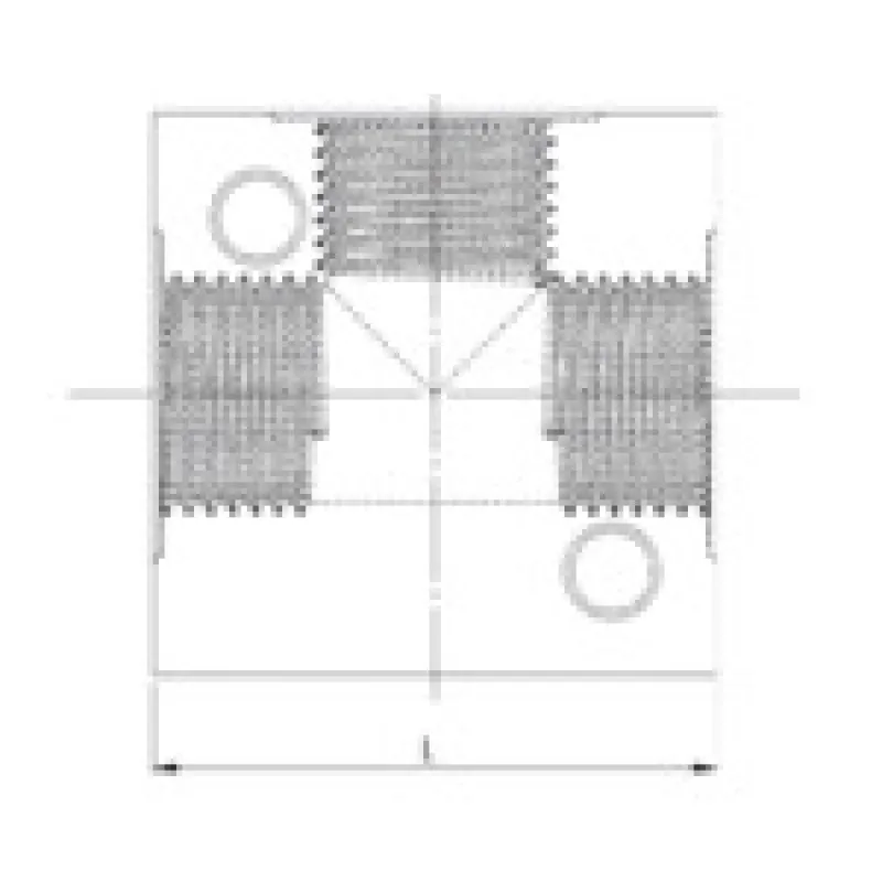 Detailansicht der Montagebohrungen und Abgänge eines 3-fach Aluminium-Verteilers