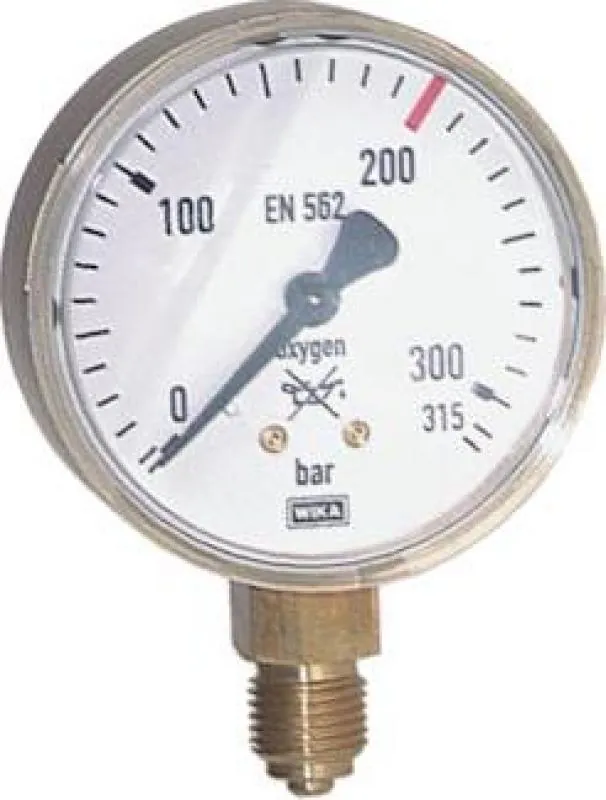 WIKA Schweißtechnikmanometer Ø 63 mm, Anschluss unten, für Sauerstoff, Acetylen, Schutzgas