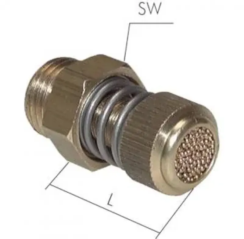 Drosselschalldämpfer mit Rändelschraube – regelbar, leise & langlebig