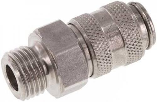 Kupplungsdosen mit Außengewinde, NW 5, Edelstahl 1.4305, alle Größen