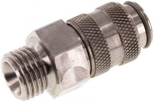 Kupplungsdosen mit Außengewinde, NW 5, Edelstahl 1.4404, alle Größen