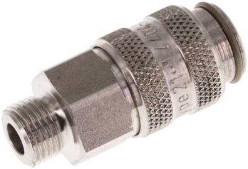 Kupplungsdosen mit Außengewinde, NW 5, Edelstahl 1.4404, alle Größen