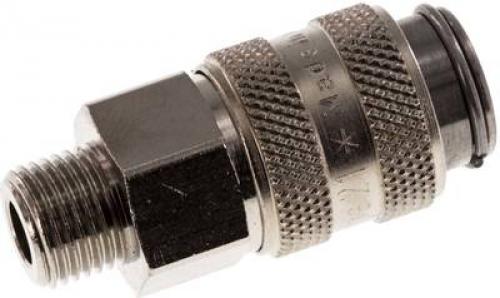 Kupplungsdosen mit Außengewinde, NW 5, Stahl gehärtet & vernickelt, alle Größen