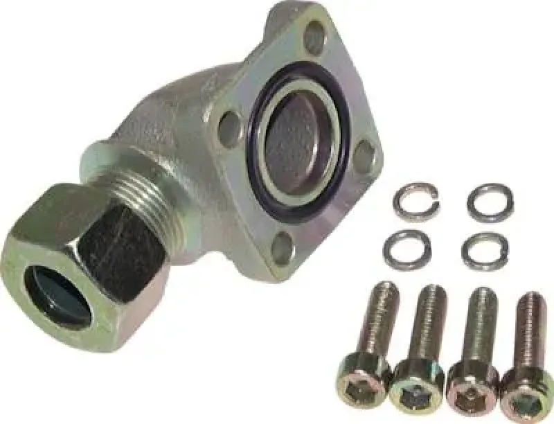 Winkel-Flanschverschraubungen mit quadratischem Flanschanschluss, alle Größen