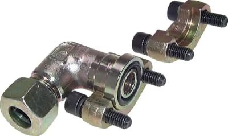 Winkel-Flanschverschraubungen 90° mit geteiltem SAE-Flansch, Lochbild 3000 PSI, Stahl verzinkt, alle Größen