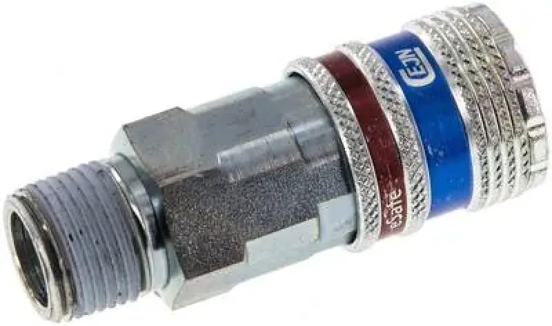 CEJN Sicherheits-Kupplungsdose Außengewinde NW 7,2 Stahl verzinkt