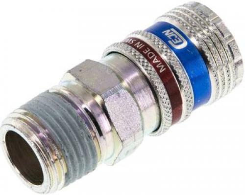 CEJN Sicherheits-Kupplungsdosen mit Außengewinde, NW 7,2, Stahl verzinkt, alle Größen