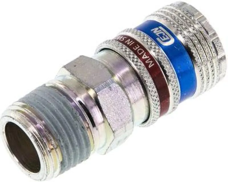 CEJN Sicherheits-Kupplungsdose Außengewinde NW 7,2 Stahl verzinkt