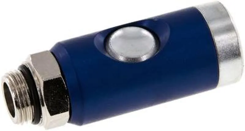 Sicherheits-Druckknopfkupplungsdose Außengewinde NW 7,2 Stahl verzinkt