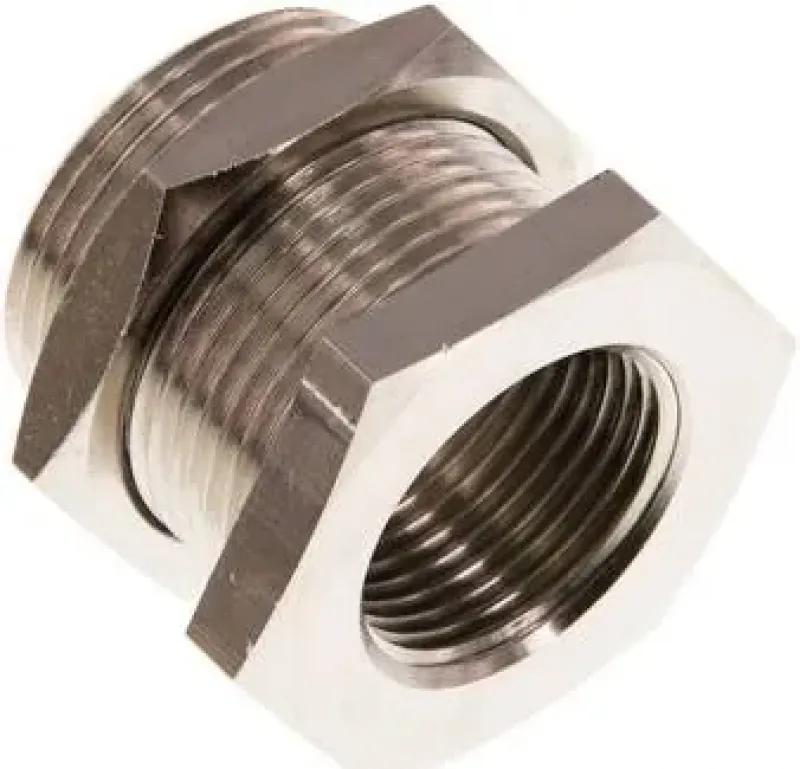 Schottverschraubung aus Messing vernickelt, für Plattenmontage, bis 16 bar, alle Größen