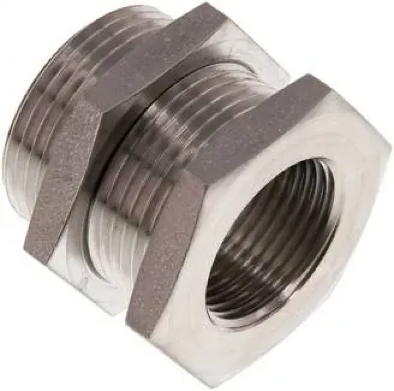 Schottverschraubung aus Edelstahl 1.4571, für Plattenmontage, bis 40 bar, alle Größen