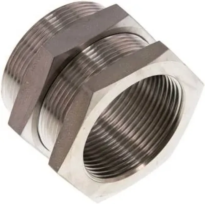 Schottverschraubung aus Edelstahl 1.4571, für Plattenmontage, bis 40 bar, alle Größen