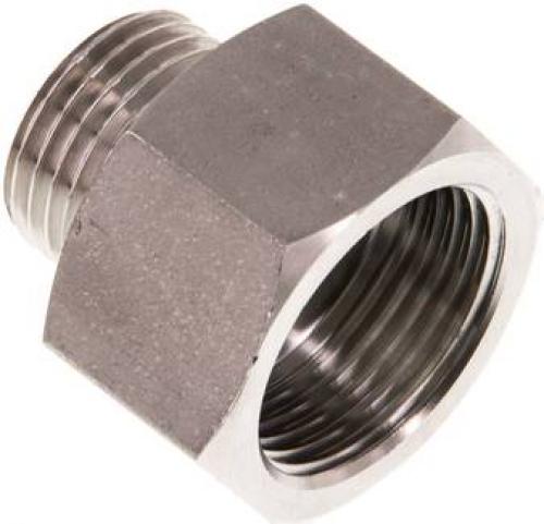 Reduziernippel Edelstahl 1.4571 mit zylindrischem Außen- und Innengewinde bis 40 bar, alle Größen