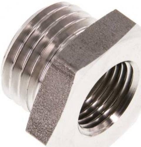 Reduziernippel Edelstahl 1.4571 mit zylindrischem Außen- und Innengewinde bis 40 bar, alle Größen