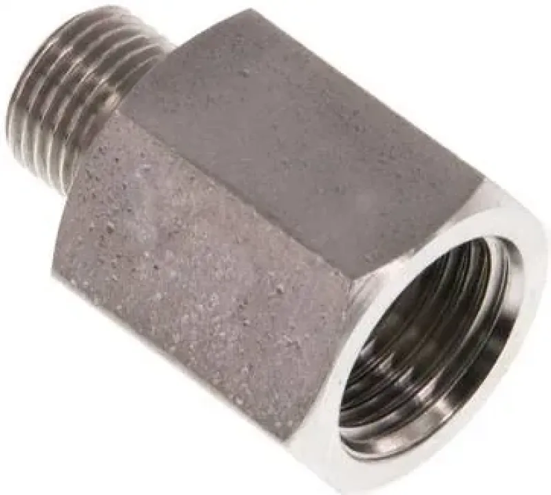 Reduziernippel Edelstahl 1.4571 mit zylindrischem Außen- und Innengewinde bis 40 bar, alle Größen