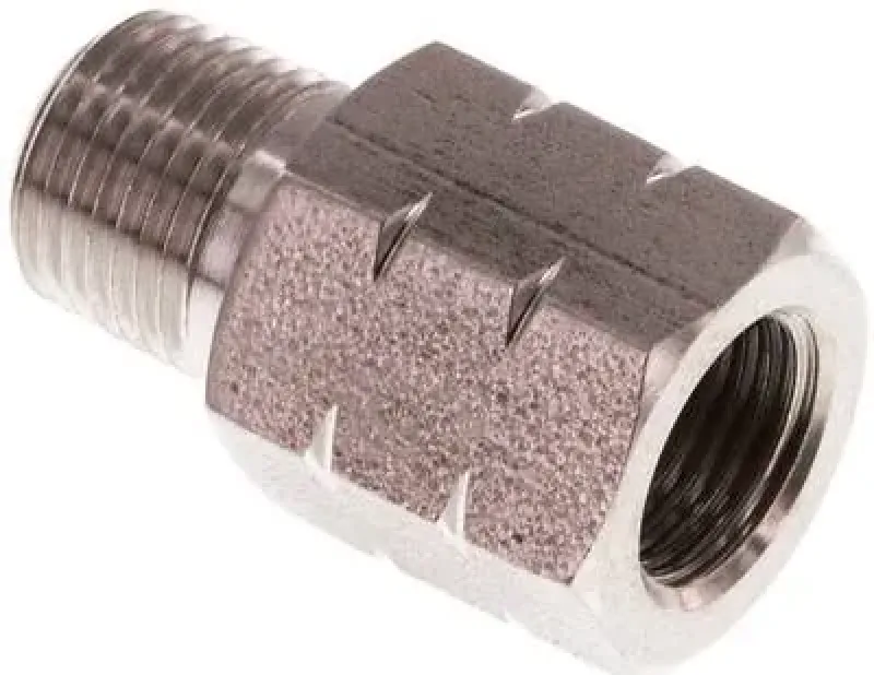 Reduziernippel Edelstahl 1.4571 mit NPT-Gewinde / G-Gewinde bis 40 bar, alle Größen