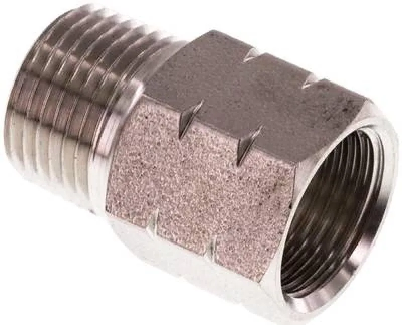 Reduziernippel Edelstahl 1.4571 mit NPT-Gewinde / G-Gewinde bis 40 bar, alle Größen