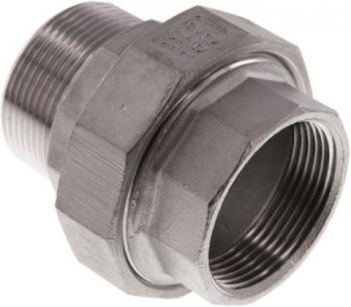 Verschraubungen Edelstahl 1.4408 mit IG + AG - flach dichtend bis 16 bar, alle Größen