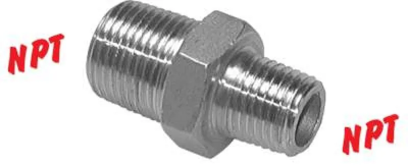 Hochdruck-Doppelnippel aus Edelstahl 1.4571, NPT-Gewinde, bis 345 bar, alle Größen