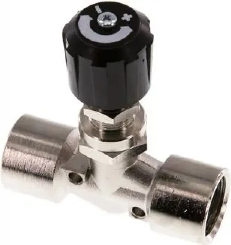 Nadel-Absperrventile Messing vernickelt für Schalttafeleinbau, PN 18, alle Größen