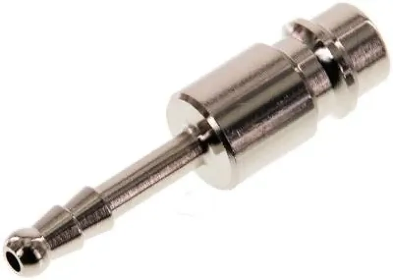 Kupplungsstecker NW 7,2 mit Schlauchtülle – Messing vernickelt (alle Größen)