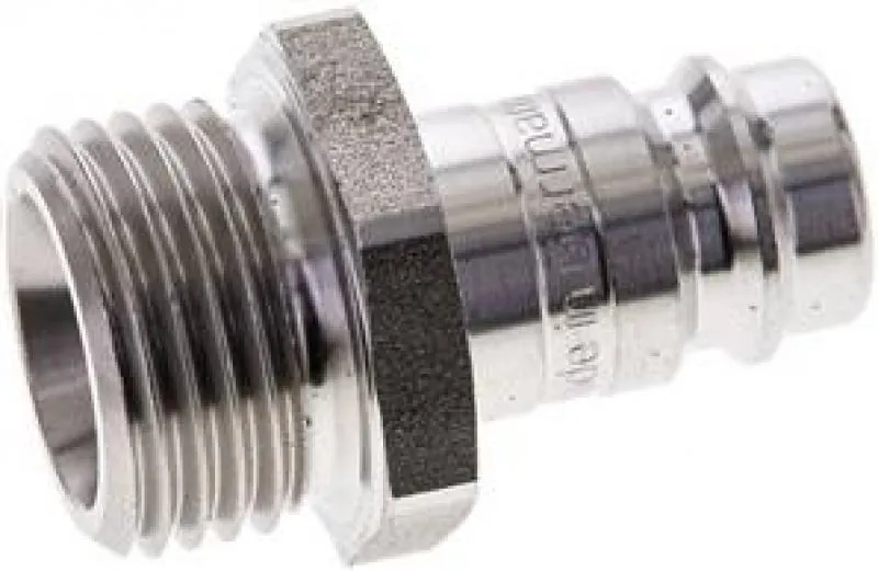 Kupplungsstecker NW 10 aus massivem Edelstahl 1.4305 mit Außengewinde