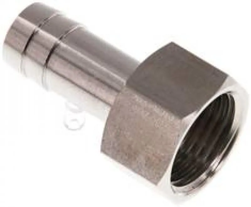 Aufschraubschlauchtülle aus Edelstahl 1.4571 mit festem Innengewinde bis 40 bar