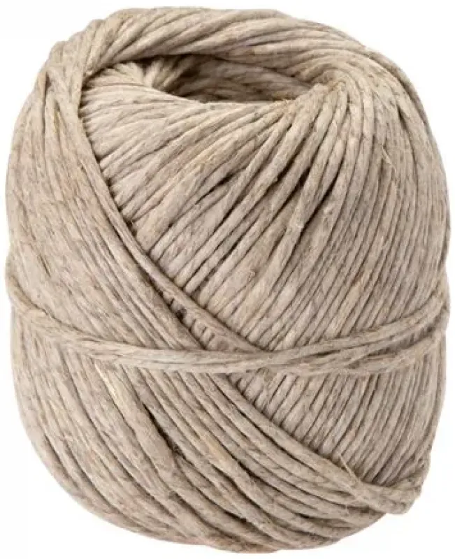 Ein großes, rundes 500g Knäuel Hanf-Bindfaden in Naturfarbe