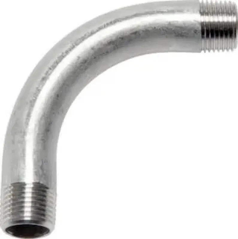 90 Grad Bogen aus Edelstahl 1.4401 mit beidseitigem Außengewinde