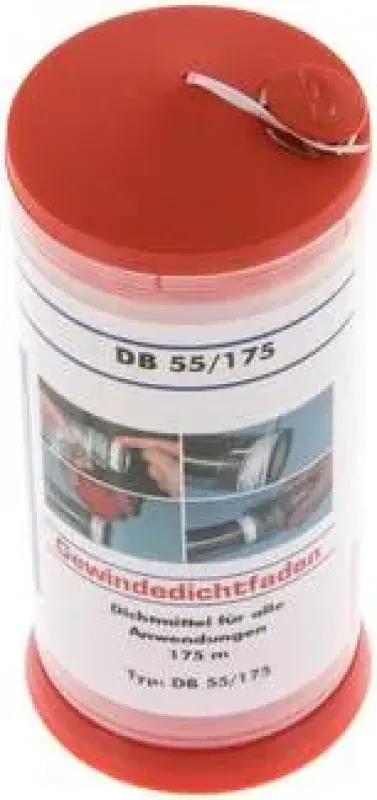 Eine Rolle Eco-Line Gewindedichtfaden (175m Spenderdose) in neutraler Produktverpackung.